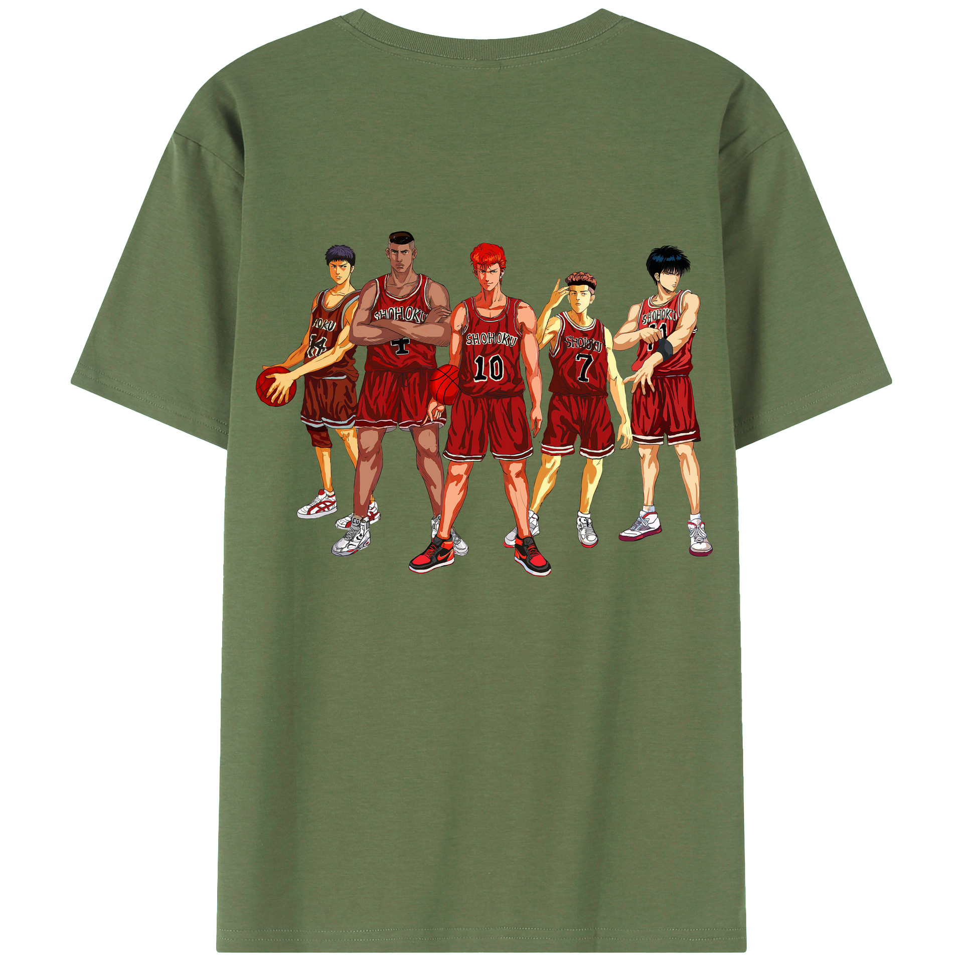 （画像用） SLAM DUNK／スラムダンク 綿100％ メンズ半袖Tシャツ（バックプリント） 通気性